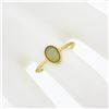 Image 3 : Vintage Handmade 18k Gold Oval Cabochon Cut Opal Solitaire Petite Cocktail Ring