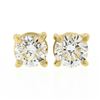 Image 1 : NEW Classic 14k Yellow Gold 0.44 ctw Round Brilliant Diamond Prong Stud Earrings