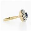 Image 5 : Antique FRENCH 18k TT Gold GIA NO HEAT Sapphire & Diamond Flower Cluster Ring