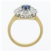 Image 8 : Antique FRENCH 18k TT Gold GIA NO HEAT Sapphire & Diamond Flower Cluster Ring