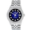 Image 3 : Rolex Mens Stainless Steel Blue Vignette 3 ctw Diamond Datejust Wristwatch