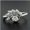 Image 1 : Vintage Solid 14k White Gold 0.45 ctw Round Solitaire Diamond w/ Flame Ring