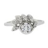 Image 4 : Vintage Solid 14k White Gold 0.45 ctw Round Solitaire Diamond w/ Flame Ring