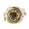 Image 5 : 18k White & Rose Gold GIA 1.04 ctw Round Fancy Orange Brown Diamond Flower Ring