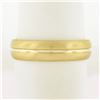 Image 1 : NEW Mens 14k Yellow Gold 5.6mm Grooved Brushed Finish Dome Wedding Band Ring