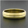 Image 2 : NEW Mens 14k Yellow Gold 5.6mm Grooved Brushed Finish Dome Wedding Band Ring