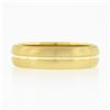 Image 4 : NEW Mens 14k Yellow Gold 5.6mm Grooved Brushed Finish Dome Wedding Band Ring