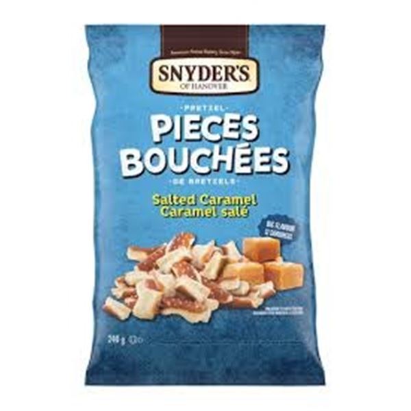 NEW 4 X 240G SNYDERS PRETZEL PIECES SALTED CARAMEL