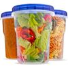 Image 1 : NEW 3 X 32 OZ PLASTIC HOUSE CONTAINERS