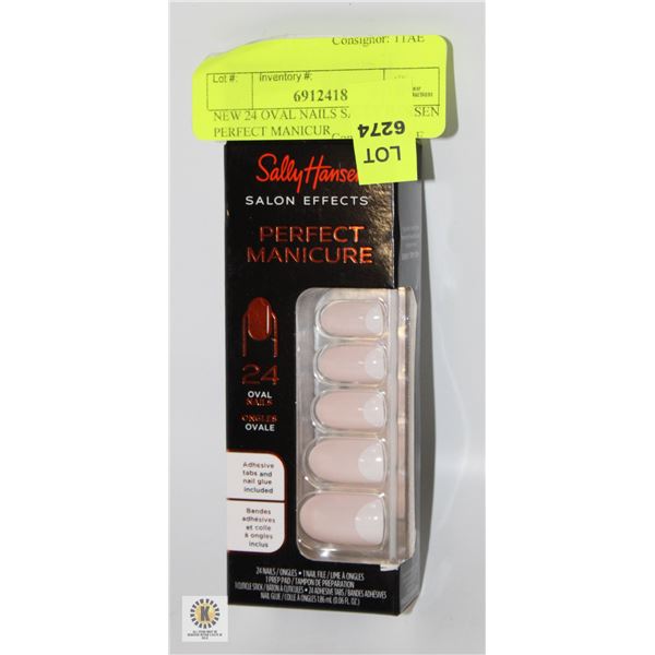 NEW 24 OVAL NAILS SALLY HANSEN PERFECT MANICUR