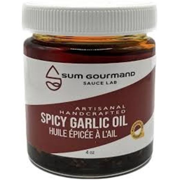 NEW 4 OZ SUM GOURMAND SPICY GARLIC OIL
