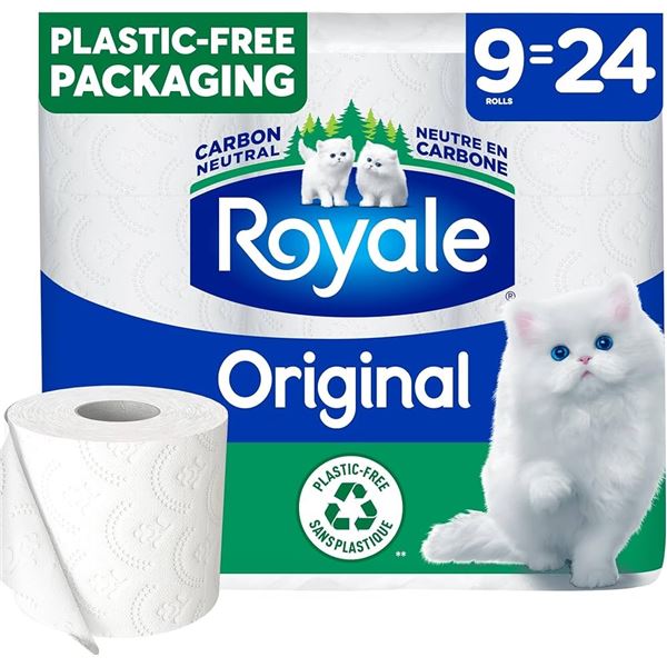 NEW 9 X 327 SHEETS ROYALE ORIGINAL TOILET PAPER