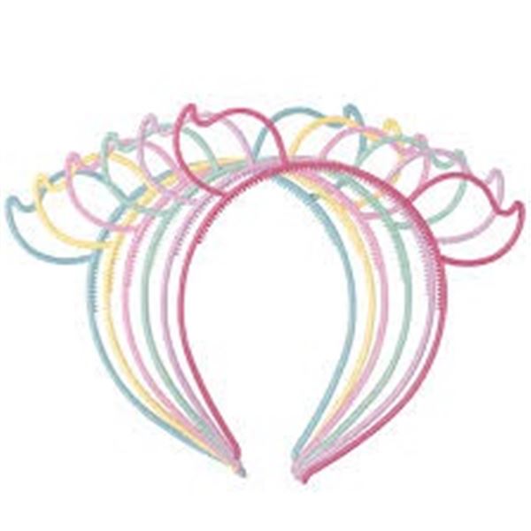 NEW 12 PIECES XIMA PIG EAR PLASTIC HEADBANDS