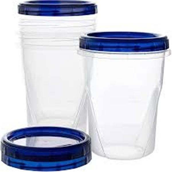 NEW 2 X 3 PLASTIC HOUSE CONTAINERS WITH TWIST LIDS