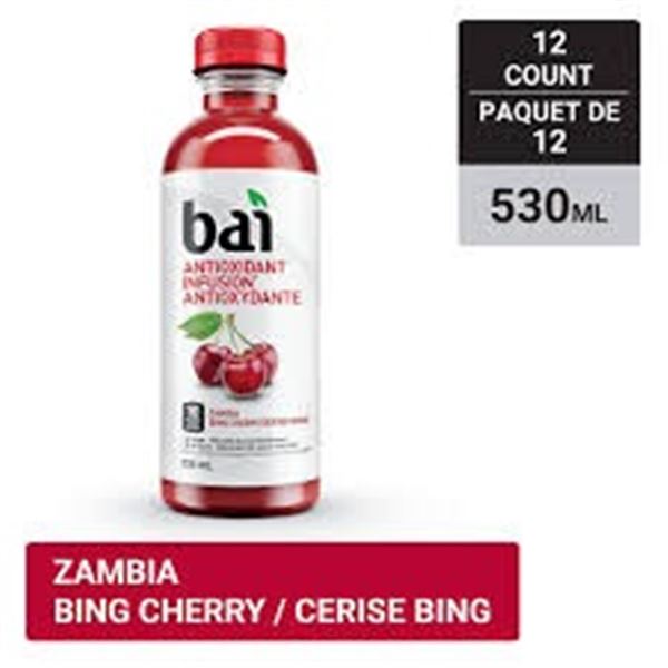 NEW 12 X 530ML BAI ANTIOXIDANT ZAMBIA BING CHERRY