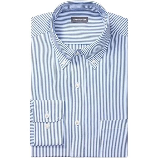 NEW VAN HEUSEN REGULAR FIT BLUE WHITE DRESS SHIRT