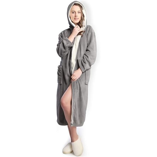 NEW KEMOSI BATHROBE WOMENS POLE GREY 15S