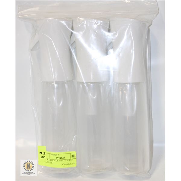 NEW 3 PACK OF WHITE SPRAY BOTTLES