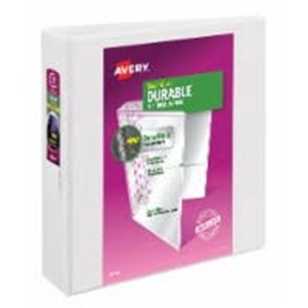 NEW AVERY DURABLE CLEAR COVER BINDER WHITE