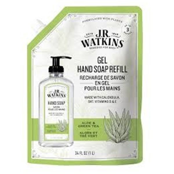 NEW 1L JR WATKINS GEL HAND SOAP REFILL GREEN TEA