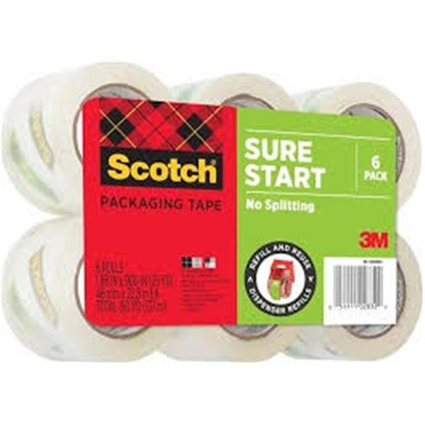 NEW 6 PACK SCOTCH PACKAGING TAPE 150 YARDS