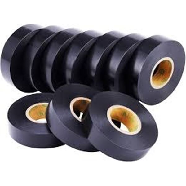 NEW 10 ROLLS BLACK ELECTRICAL TAPE 66.5 FT LONG