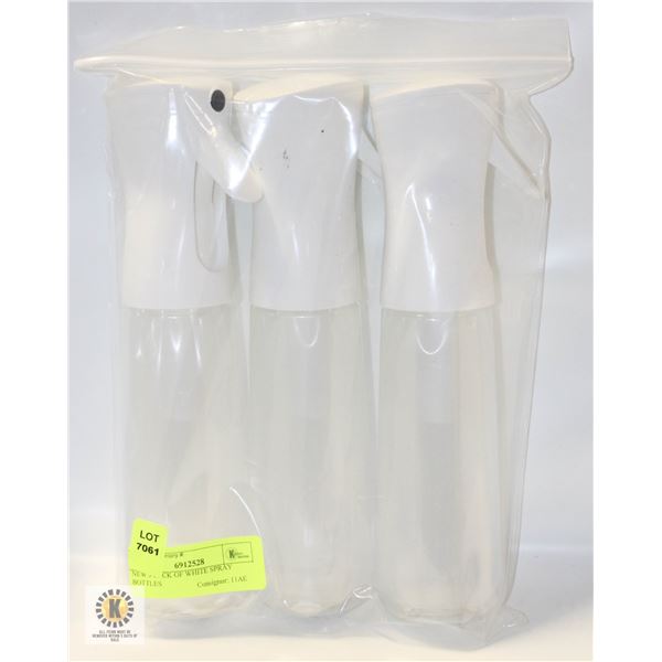 NEW 3 PACK OF WHITE SPRAY BOTTLES
