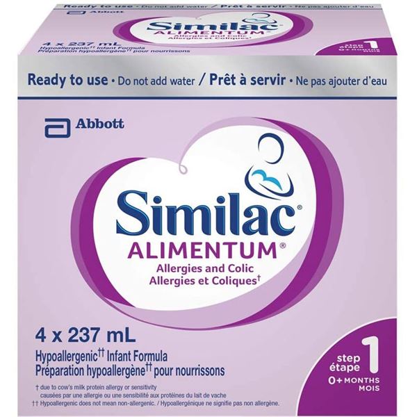 NEW 4 X 237ML SIMILAC ALIMENTUM INFANT FORMULA