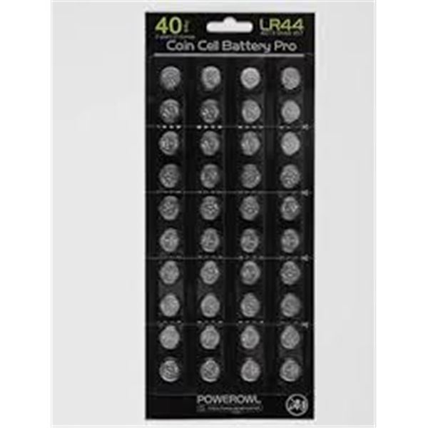 NEW 40 PACK POWEROWL LR44 COIN CELL BATTERIES