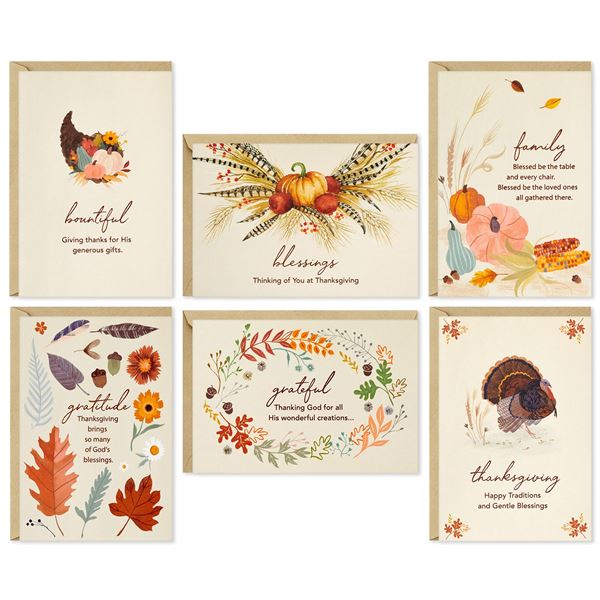NEW 36 HALLMARK THANKSGIVING CARDS