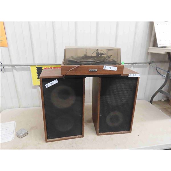 Concerto Record Turntable with Dust Top & 2 