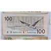 Image 7 : Canada $100 Bills (3): - 1975 Lawson/Bouey #AJA5021933 (Note: Back Stamped "PLACER GOLD MINING BUCKS
