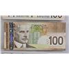 Image 8 : Canada $100 Bills (3): - 1975 Lawson/Bouey #AJA5021933 (Note: Back Stamped "PLACER GOLD MINING BUCKS