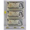 Image 1 : Canada $1 Bills 1973 (3): - Crow/Bouey #BCT7213429 - Crow/Bouey #BCN7905387 - Crow/Bouey #ECJ6027320