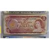 Image 3 : Canada Bills (3):  - 1973 $1 : Lawson/Bouey #BCV3622044 - 1974 $2 : Lawson/Bouey #AGF6122446 - 2006 