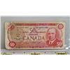 Image 4 : Canada Bills (3):  - 1973 $1 : Crow/Bouey #BFF9437816 - 1989 $10 : Bonin/Thiessen #BEE0015752 - 1975