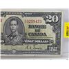 Image 3 : Bank of Canada $20 Bill 1937 : Coyne/Towers #KE3258473 (See Pics for Varieties, Conditions, Serial N