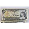 Image 2 : Canada $1 Bills (3): -1973 : Crow/Bouey #BFK1316030 -1973 : Crow/Bouey #BFF9459968 -1973 : Crow/Boue