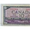 Image 3 : Canada $10 Bill 1954DF "Devil's Face" : Coyne/Towers #ED1837604 (See Pics for Varieties, Conditions,