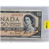 Image 2 : Canada $50 Bill 1954DF "Devil's Face" : Coyne/Towers #AH0081379 (See Pics for Varieties, Conditions,