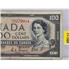 Image 2 : Canada $100 Bill 1954DF "Devil's Face" : Coyne/Towers #AJ0279084 (See Pics for Varieties, Conditions