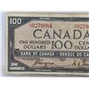 Image 3 : Canada $100 Bill 1954DF "Devil's Face" : Coyne/Towers #AJ0279084 (See Pics for Varieties, Conditions