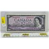 Image 1 : Canada $10 Bill 1954 *Replacement : Beattie/Rasminsky # *BD0498885 (See Pics for Varieties, Conditio