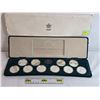 Image 1 : RCM 1988 Olympics Sterling Silver Ten-Coin Set  (Note: Velvet Green Case doesn't clasp & No COA's) (
