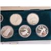 Image 4 : RCM 1988 Olympics Sterling Silver Ten-Coin Set  (Note: Velvet Green Case doesn't clasp & No COA's) (