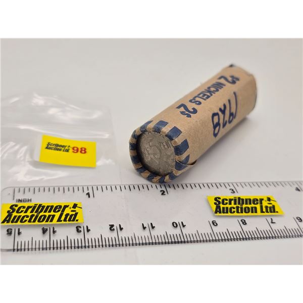 Canada Five Cent 1928 ROLL  (NOTE: Rolls not opened by the Auction Company, so quantity and contents