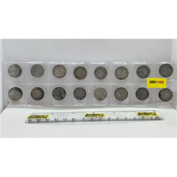 Canada Ten Cent (16) : 1910; 1913; 1914; 1916; 1917; 1920; 1921; 1930; 1931; 1943; 1963; 1965; 1967;