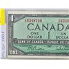 Image 2 : Canada $1 Bill 1954 (Mis-Cut Error?) : Beattie/Rasminsky #CZ8348740  (Note: Error Notes are describe