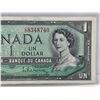 Image 3 : Canada $1 Bill 1954 (Mis-Cut Error?) : Beattie/Rasminsky #CZ8348740  (Note: Error Notes are describe