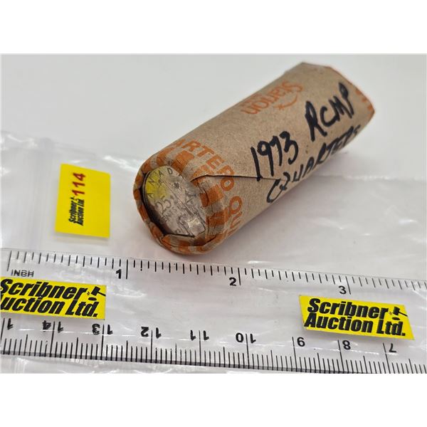 Canada Twenty Five Cent 1973 RCMP ROLL (NOTE: Rolls not opened by the Auction Company, so quantity a